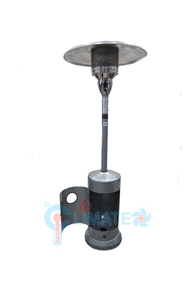 Bullet silver grey powdered mushroom patio heater with door
