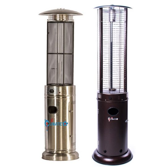 Quartz Flame Round Patio Heater -stainless & brown coating