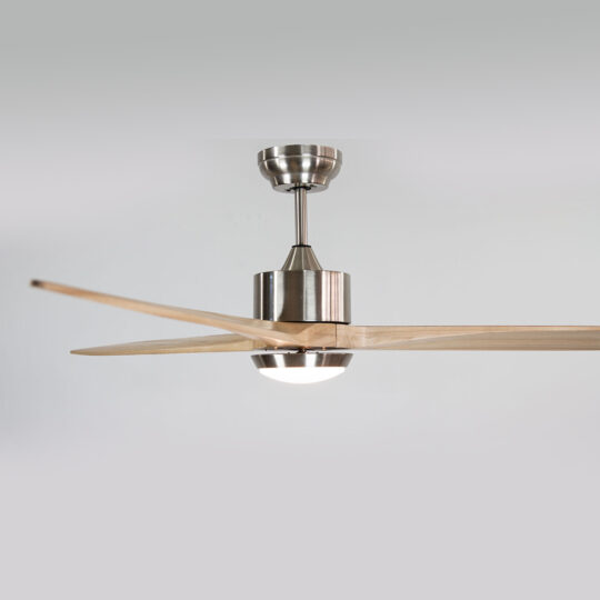 Natural wood ceiling fan with light -Dai