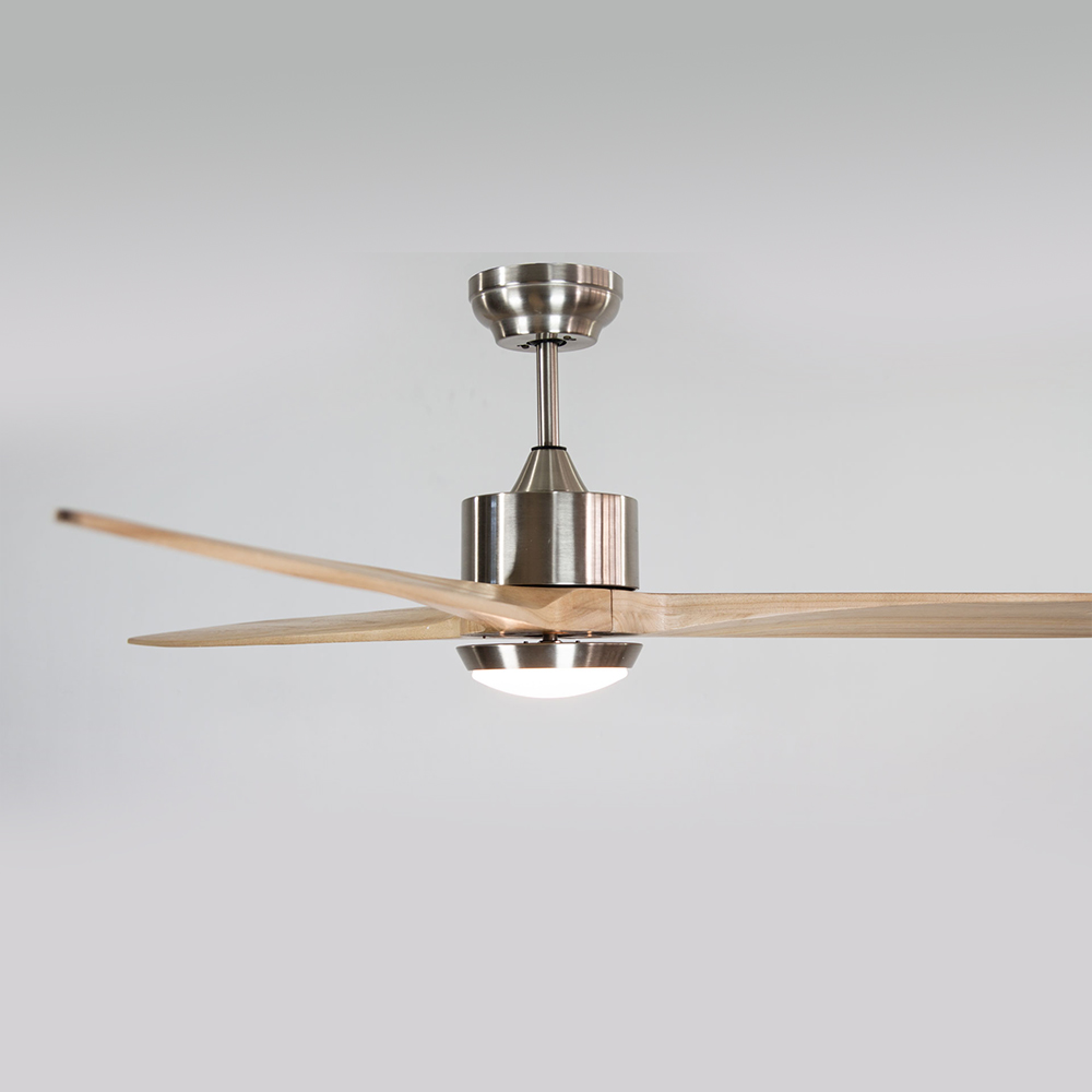 Natural wood ceiling fan with light -Dai